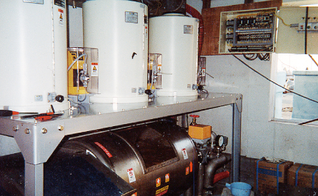 海苔工場内に設置されたロータリークリーナーの装置